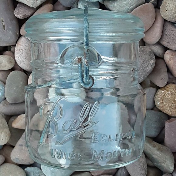 BALL Kitchen Ball Eclipse Pint Mason Jar Wide Mouth Wire Side